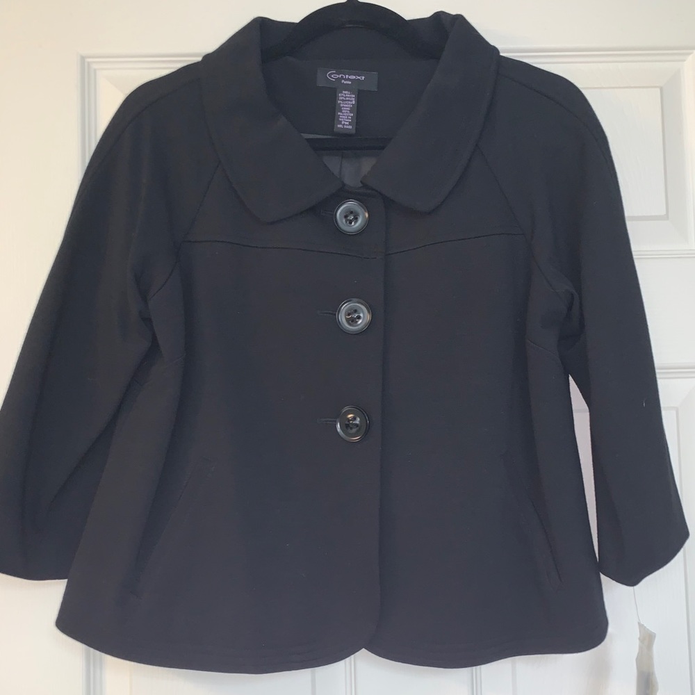 1/2 Black jacket with black button